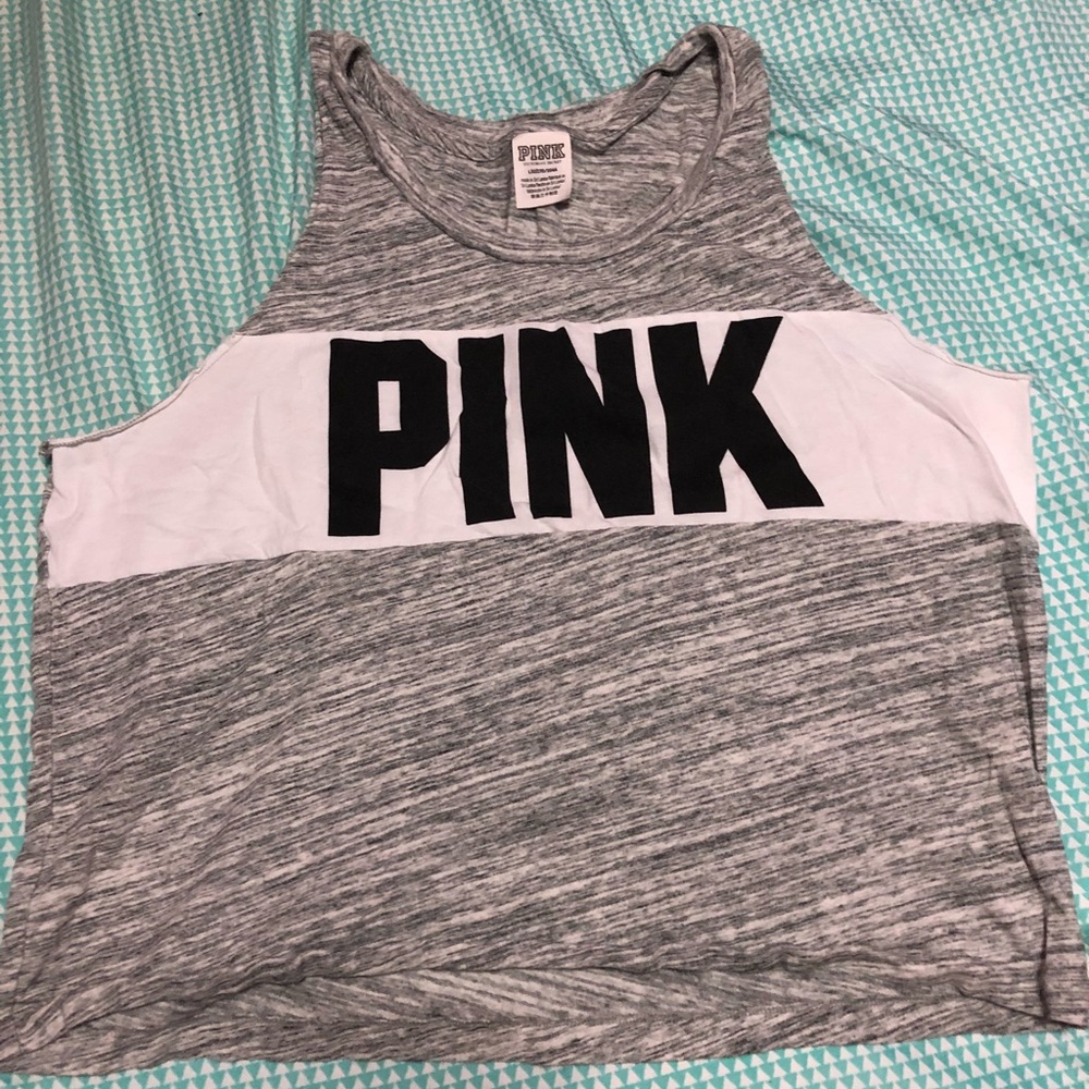 VS PINK white tank.